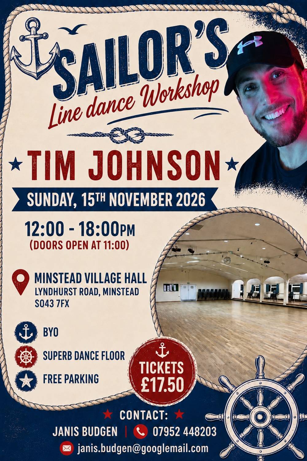 Tim Johnson Line Dance Workshop - 15th November 2026