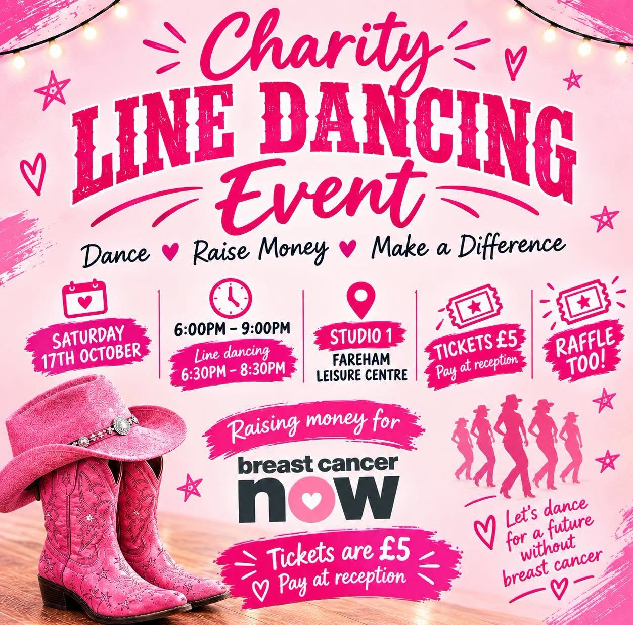 Charity Line Dance Event - Saturday 17th October 2026 - Fareham Leisure Centre